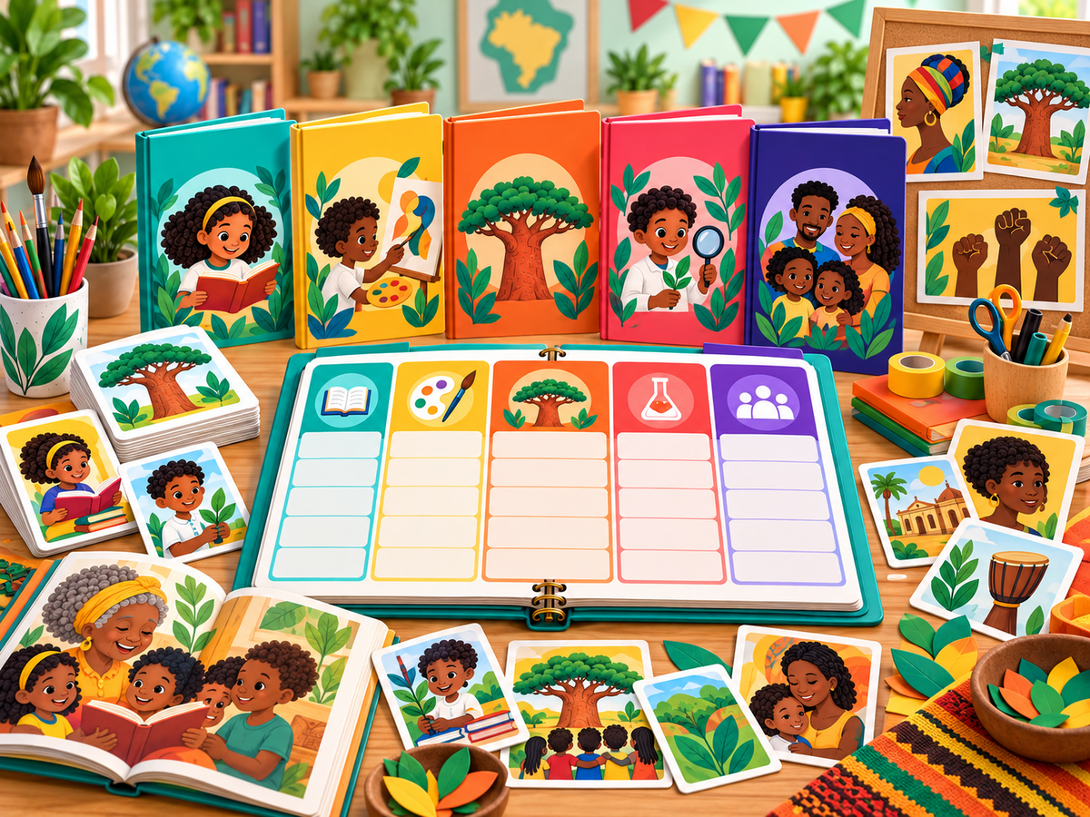 Planejamento impresso da Semana da Consciência Negra com atividades para cada dia